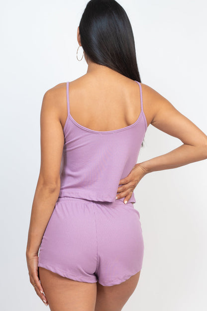 Ribbed Strappy Top & Shorts Set (CAPELLA)