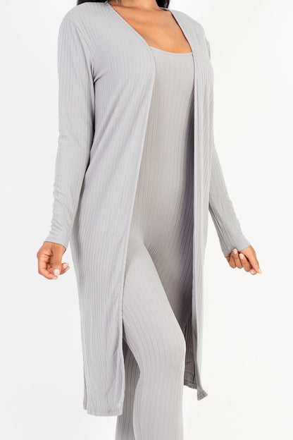 Ribbed Cardigan & Jumpsuit Set (CAPELLA)