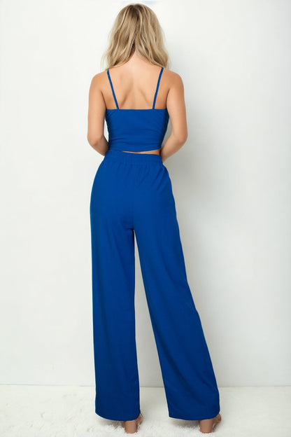 Bustier Crop Cami Top & Slant Pocket Straight Pants (CAPELLA)