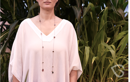PlantingSeed™ Sterling Silver and Watermelon Tourmaline Corn Lariat