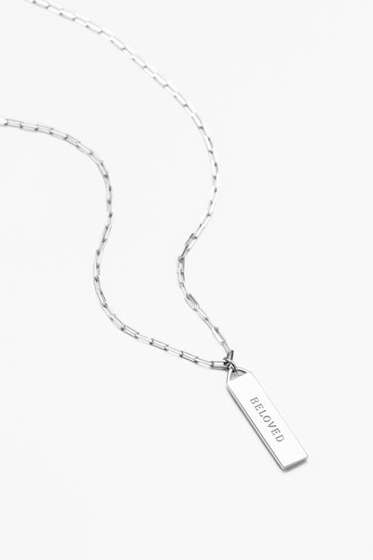 Touchstone Beloved Bar Necklace Silver