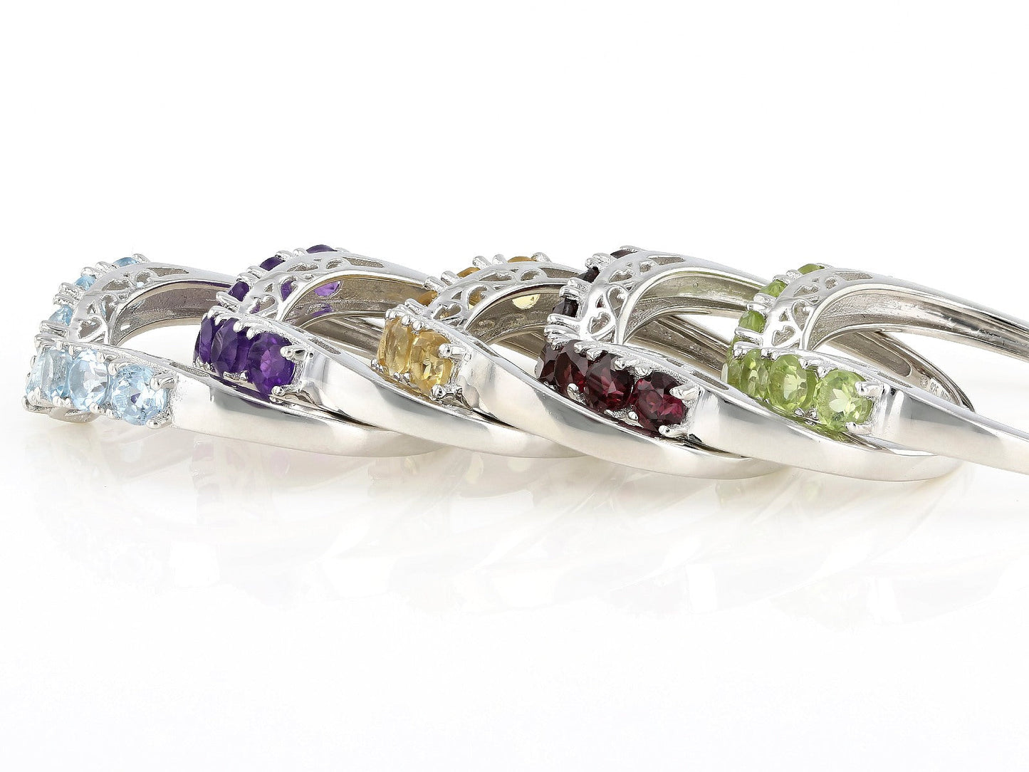 Chevron Radiance Sterling Silver Gemstone Ring