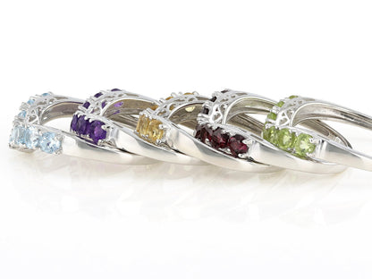 Chevron Radiance Sterling Silver Gemstone Ring