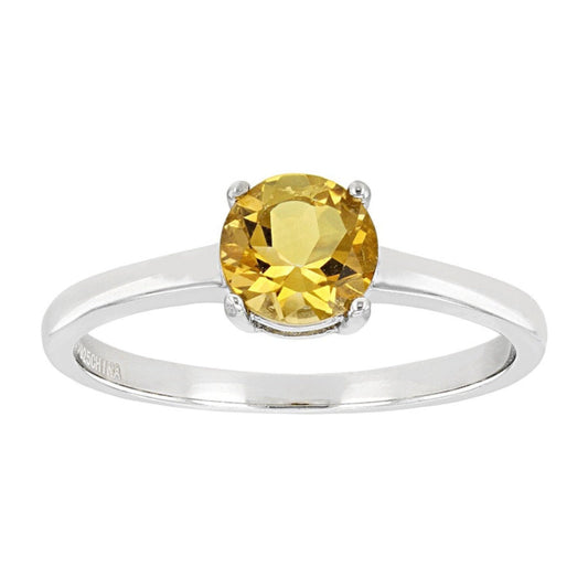 Citrine Sterling Silver Solitaire Ring