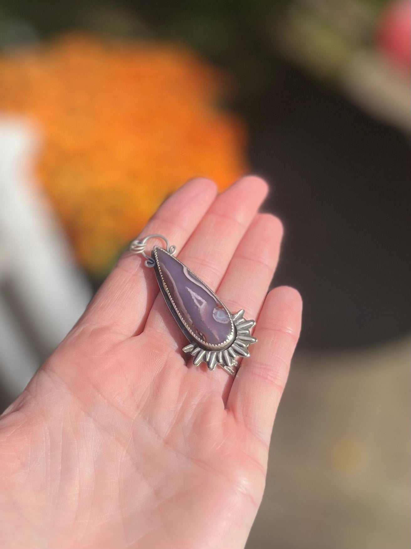 Purple Passion Sun Teardrop Necklace