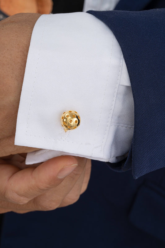 Pickleball Cuff Links Gold Ball