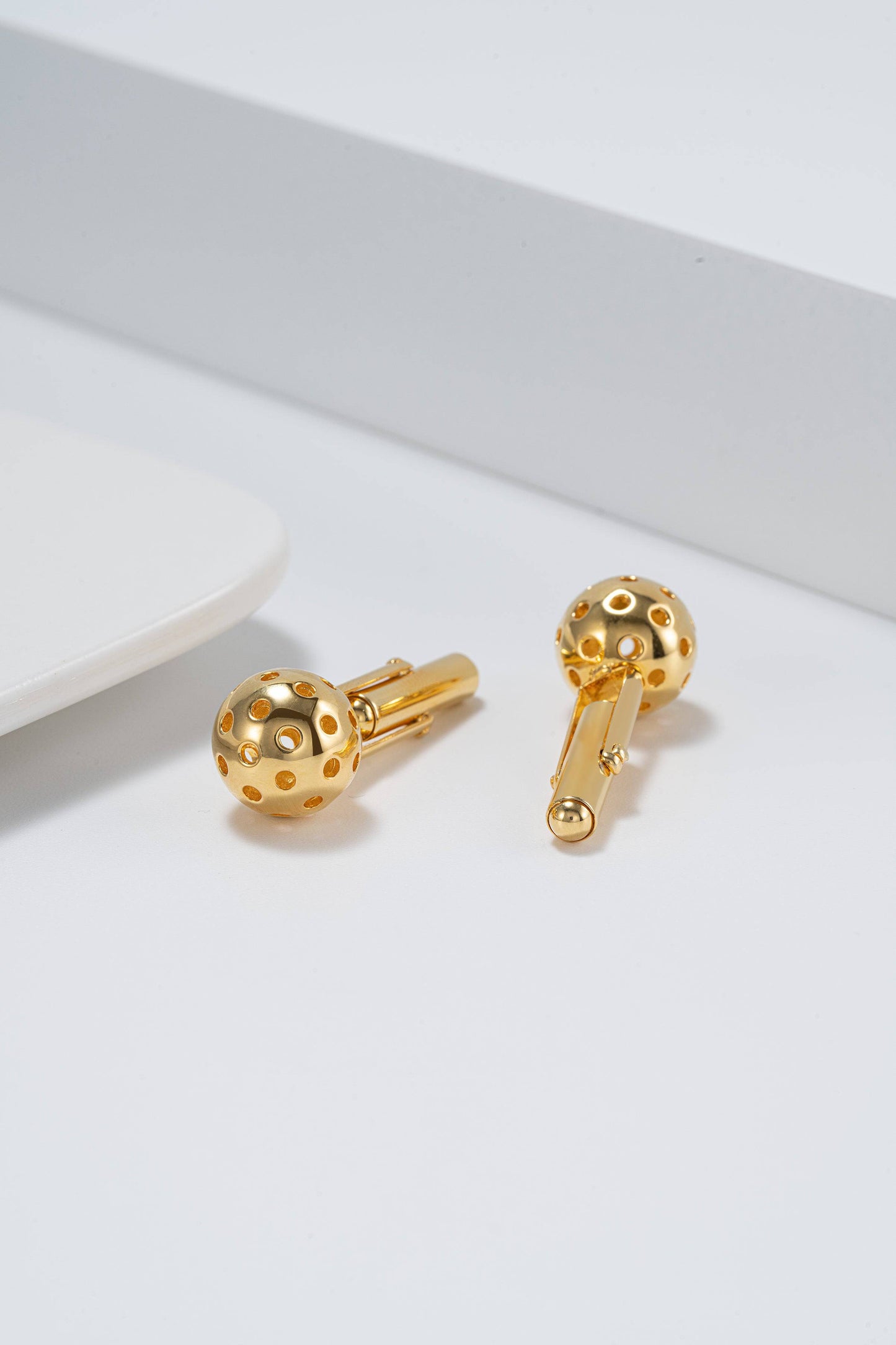 Pickleball Cuff Links Gold Ball