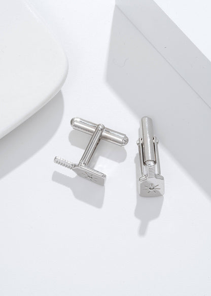 Pickleball Cuff Links Silver Paddle
