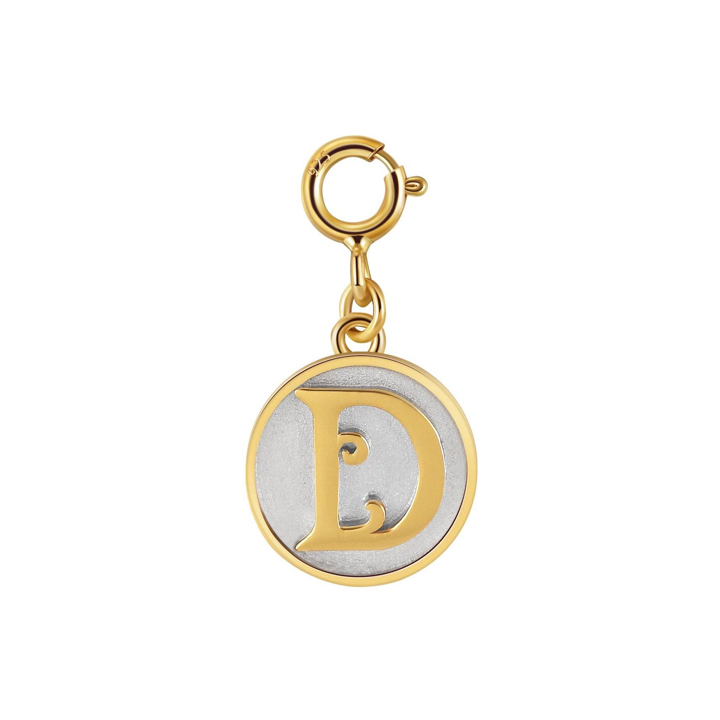 Saints Dainty Fancy Initial Clip on Pendant A-Z