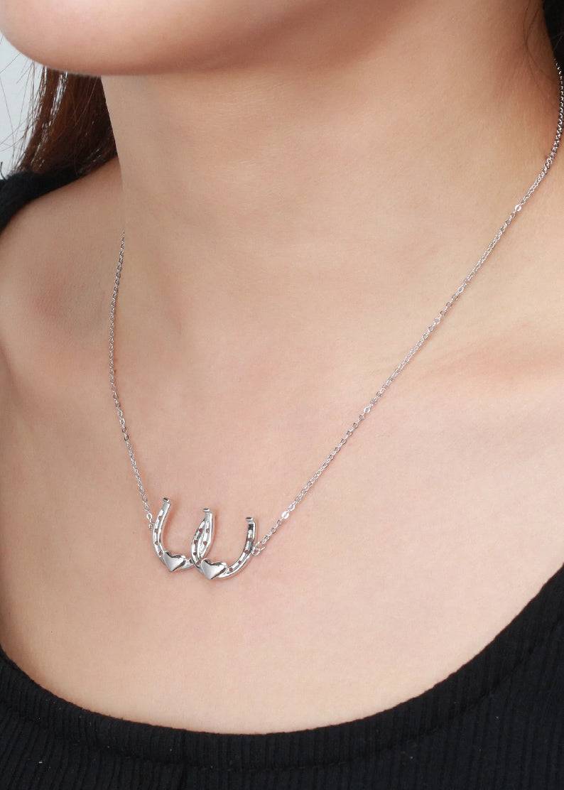Saints Double Your Luck Horseshoes Necklace