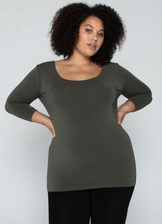 C’est Moi Plus-Size 3/4 Sleeve Top