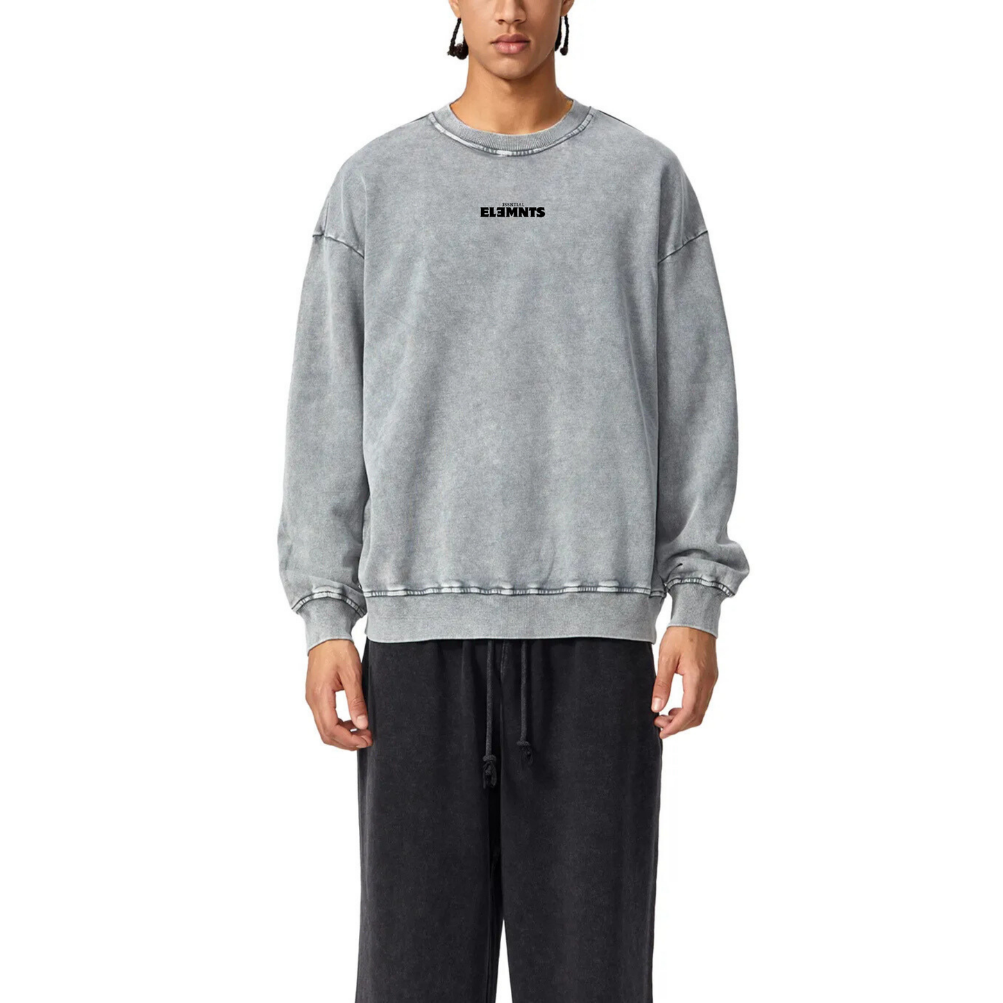 ESSNTIAL ELEMNTS Unisex 360G Acid Wash Sweatshirt