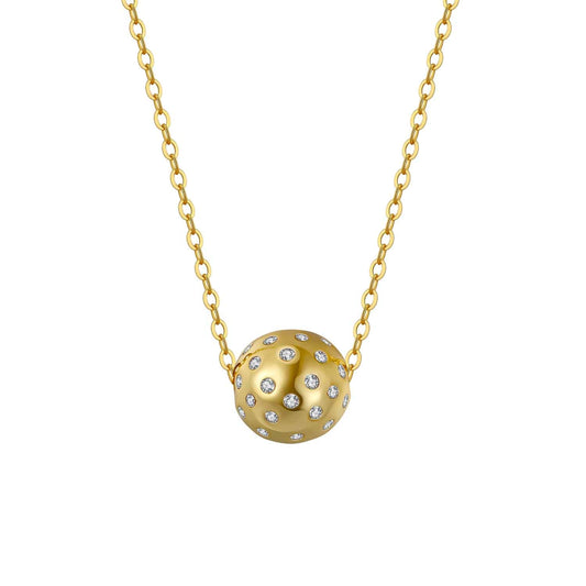 Pickleball Babe Belle BLING Ball Gold Necklace