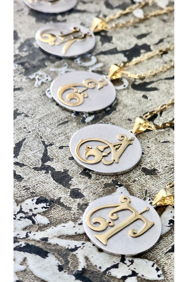 Fancy Initial Pendant Necklace by Saints & Saviors