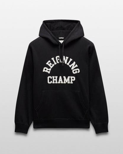 Reigning Champ Midweight Terry Arch Logo Hoodie in Black