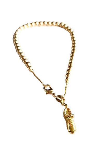 Tennis Shoe Petit Gold Ball Bracelet