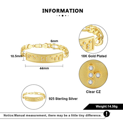 Touchstone Fearless ID Link Bracelet in Gold