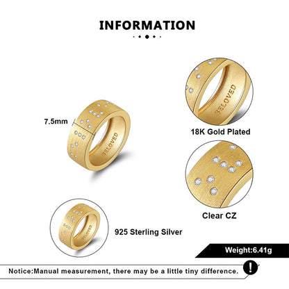 Touchstone Beloved Band Ring Brushed Gold
