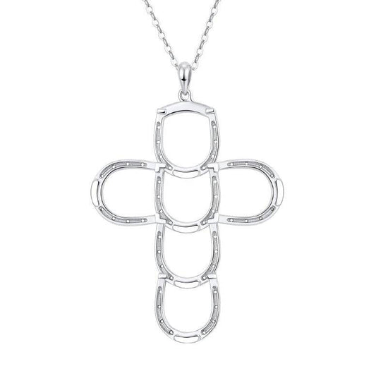 Saints Faith & Luck Cross Necklace Silver