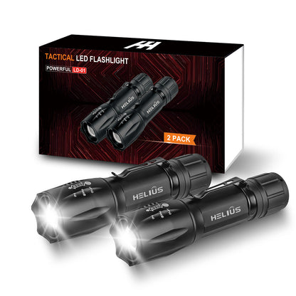 2 Pack Light Bead Telescopic Zoom Strong Adjustable Mode Flashlight