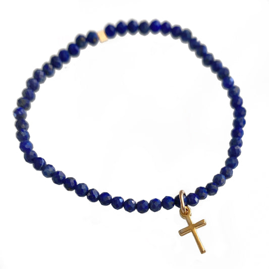 Lapis Cross Bracelet