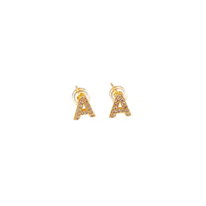 Gold Initial Studs