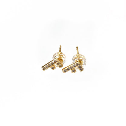Gold Initial Studs