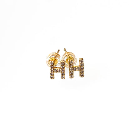 Gold Initial Studs
