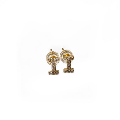 Gold Initial Studs