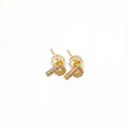 Gold Initial Studs