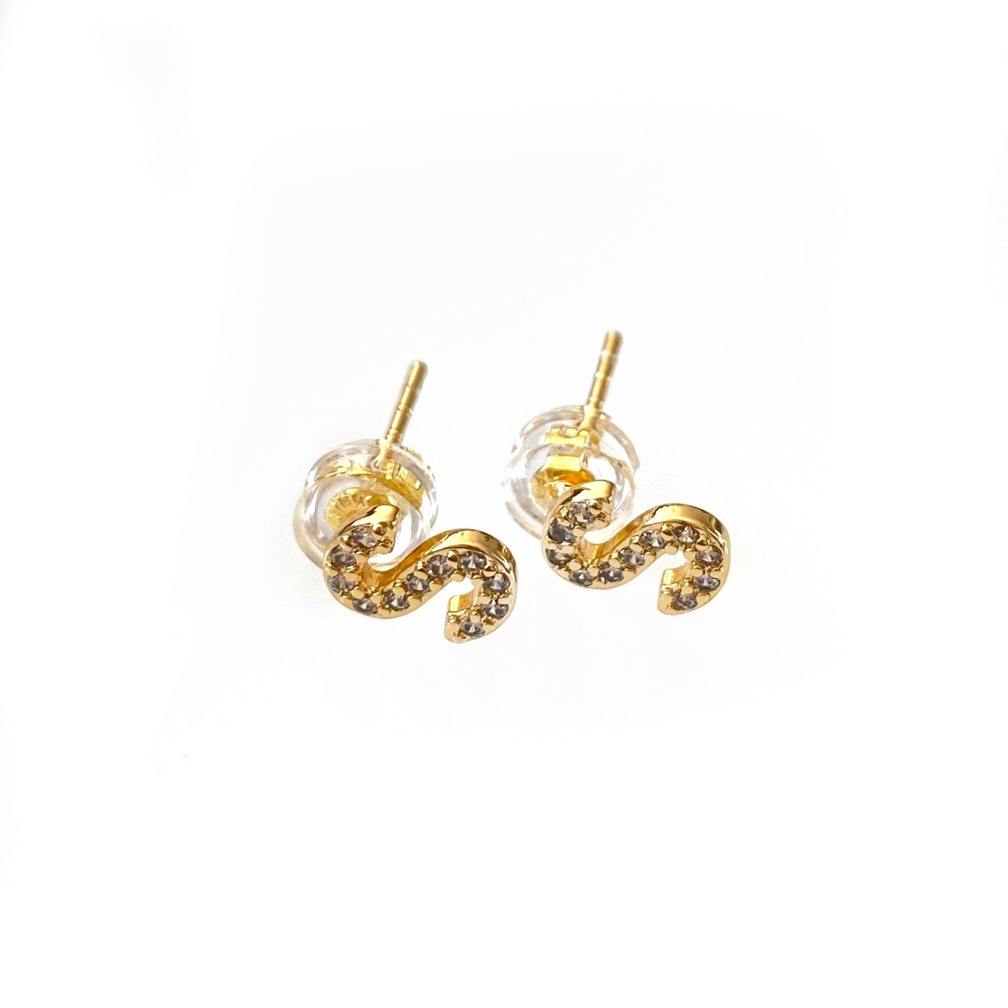 Gold Initial Studs