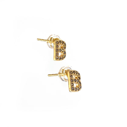 Gold Initial Studs