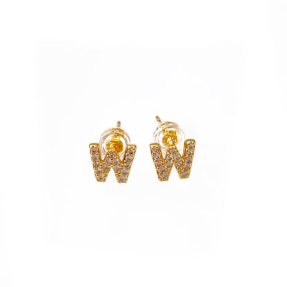 Gold Initial Studs