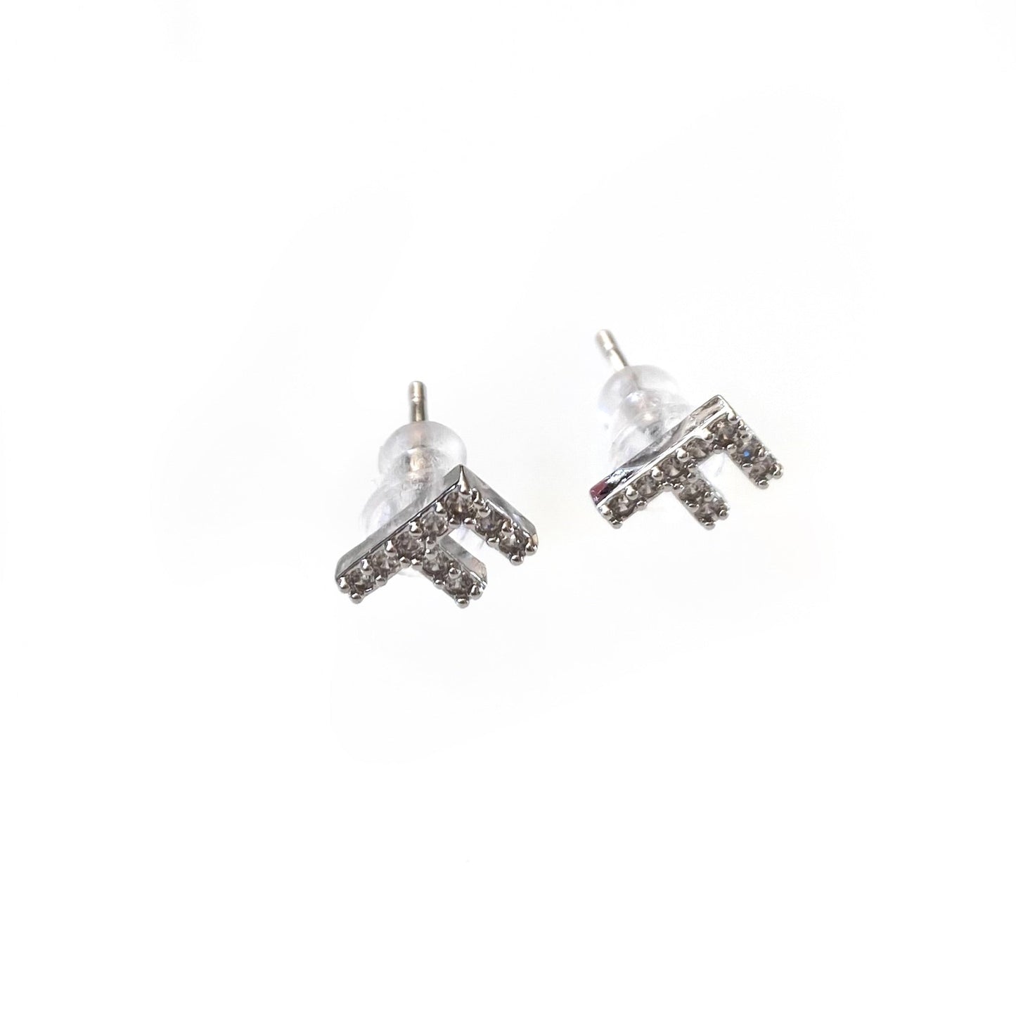 Silver Initial Studs