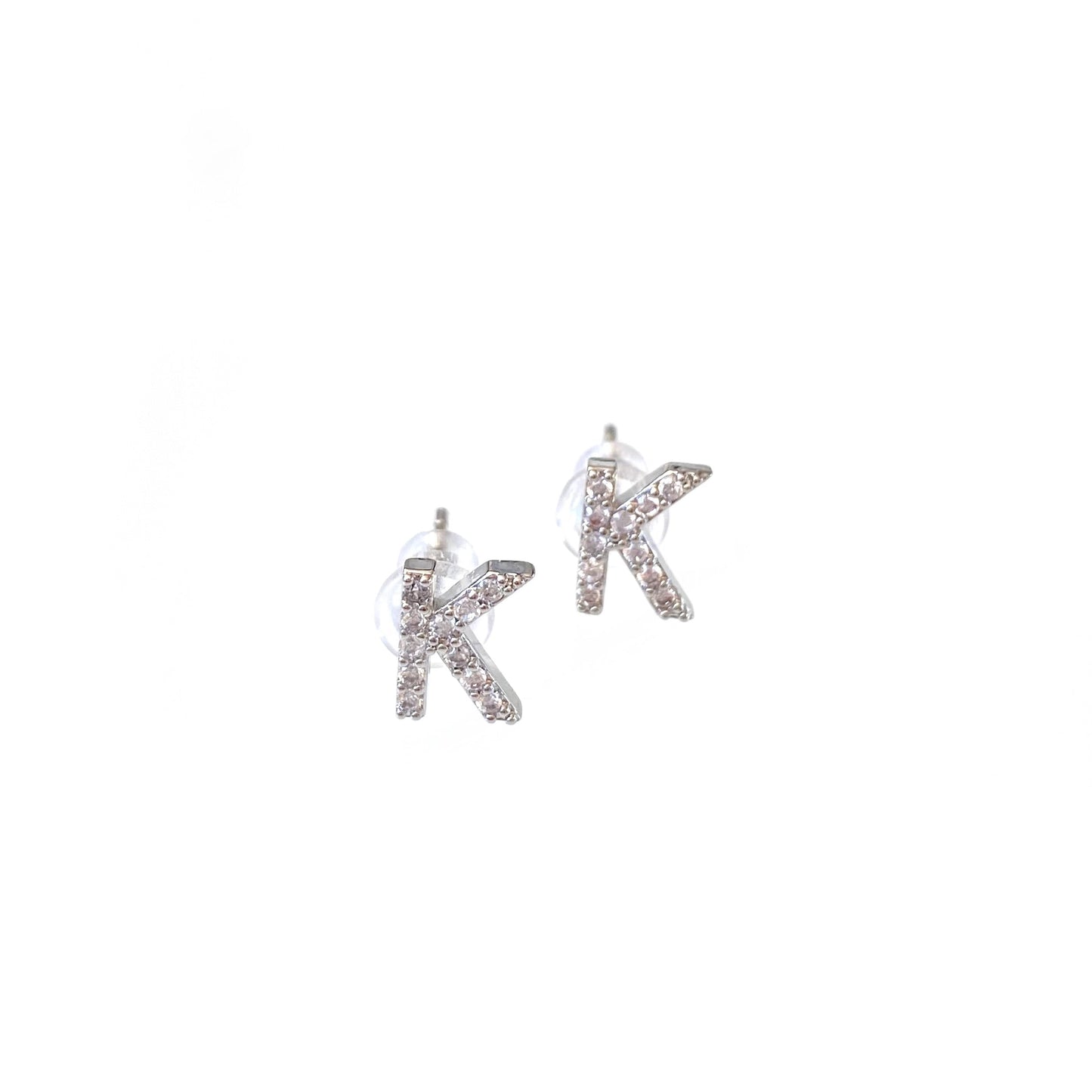 Silver Initial Studs
