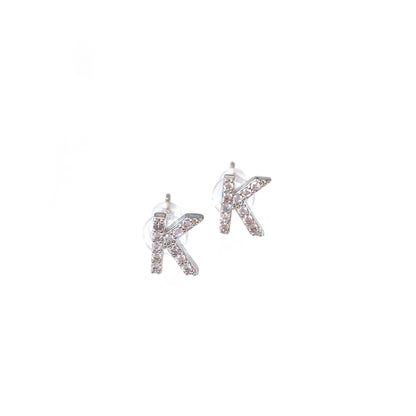 Silver Initial Studs