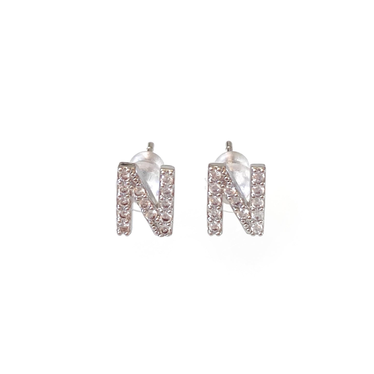 Silver Initial Studs