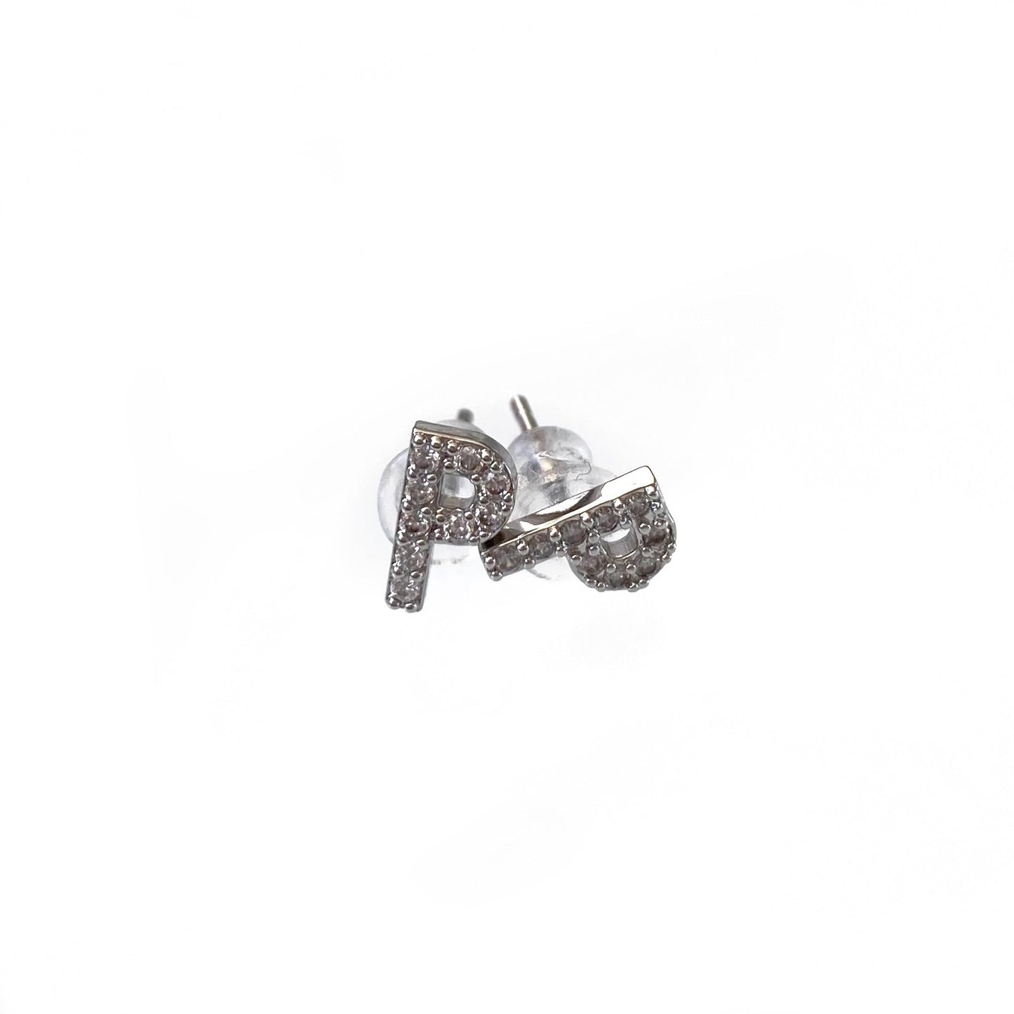 Silver Initial Studs