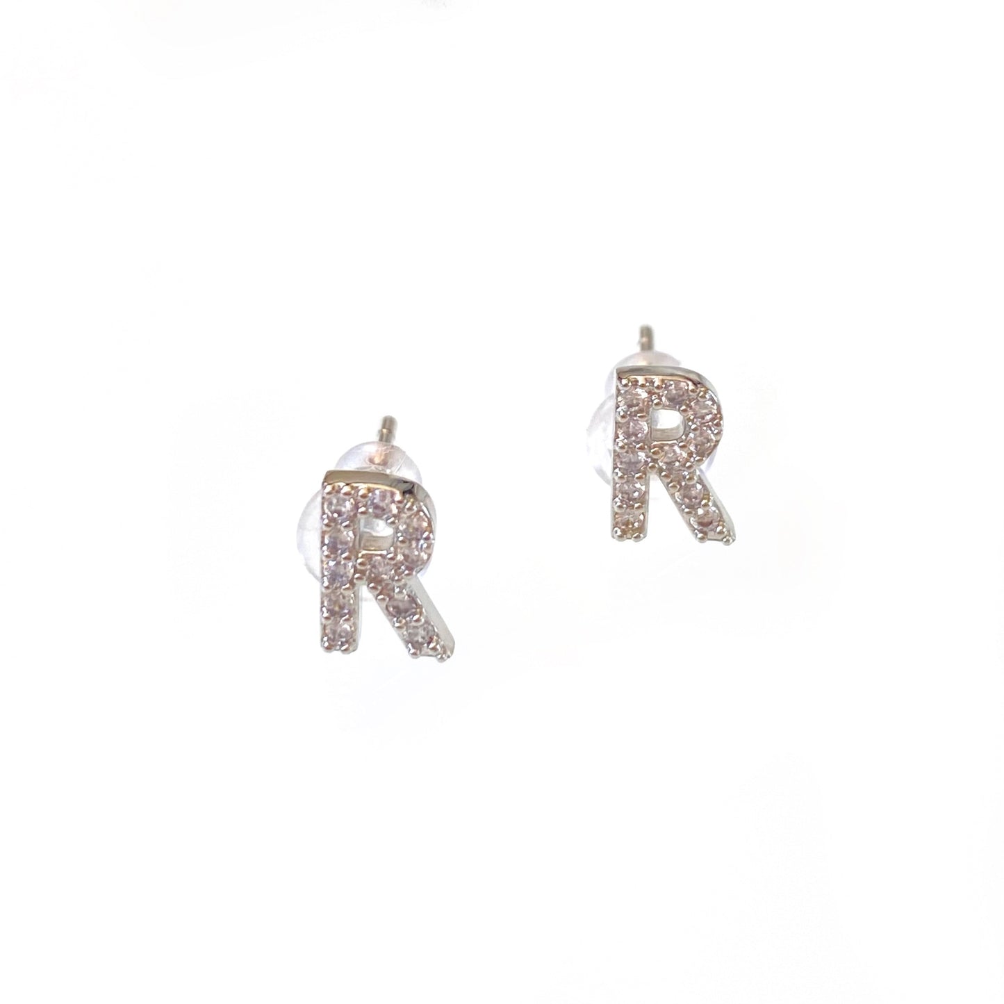 Silver Initial Studs