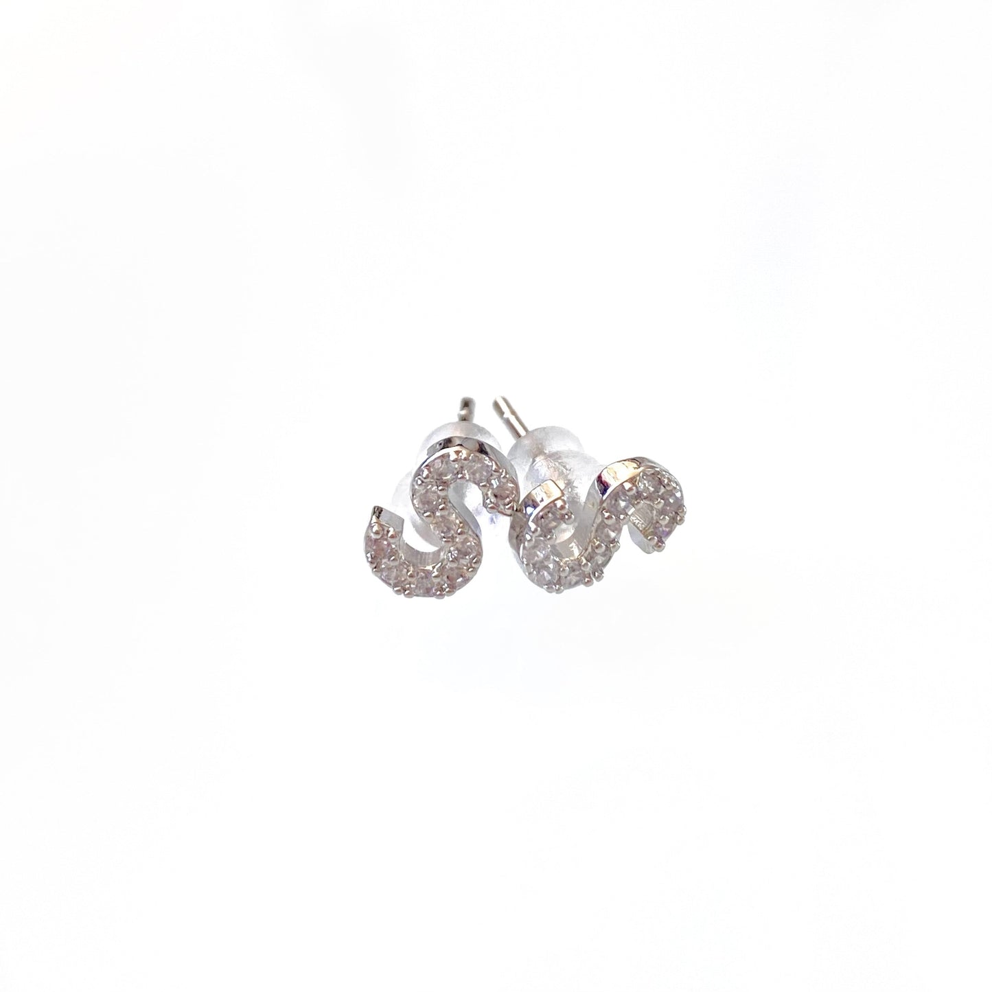 Silver Initial Studs