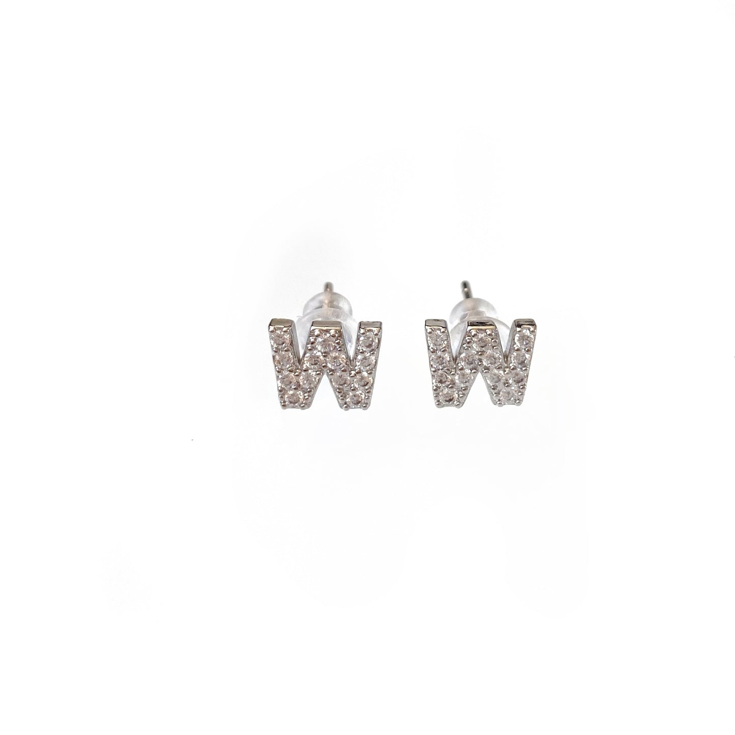 Silver Initial Studs