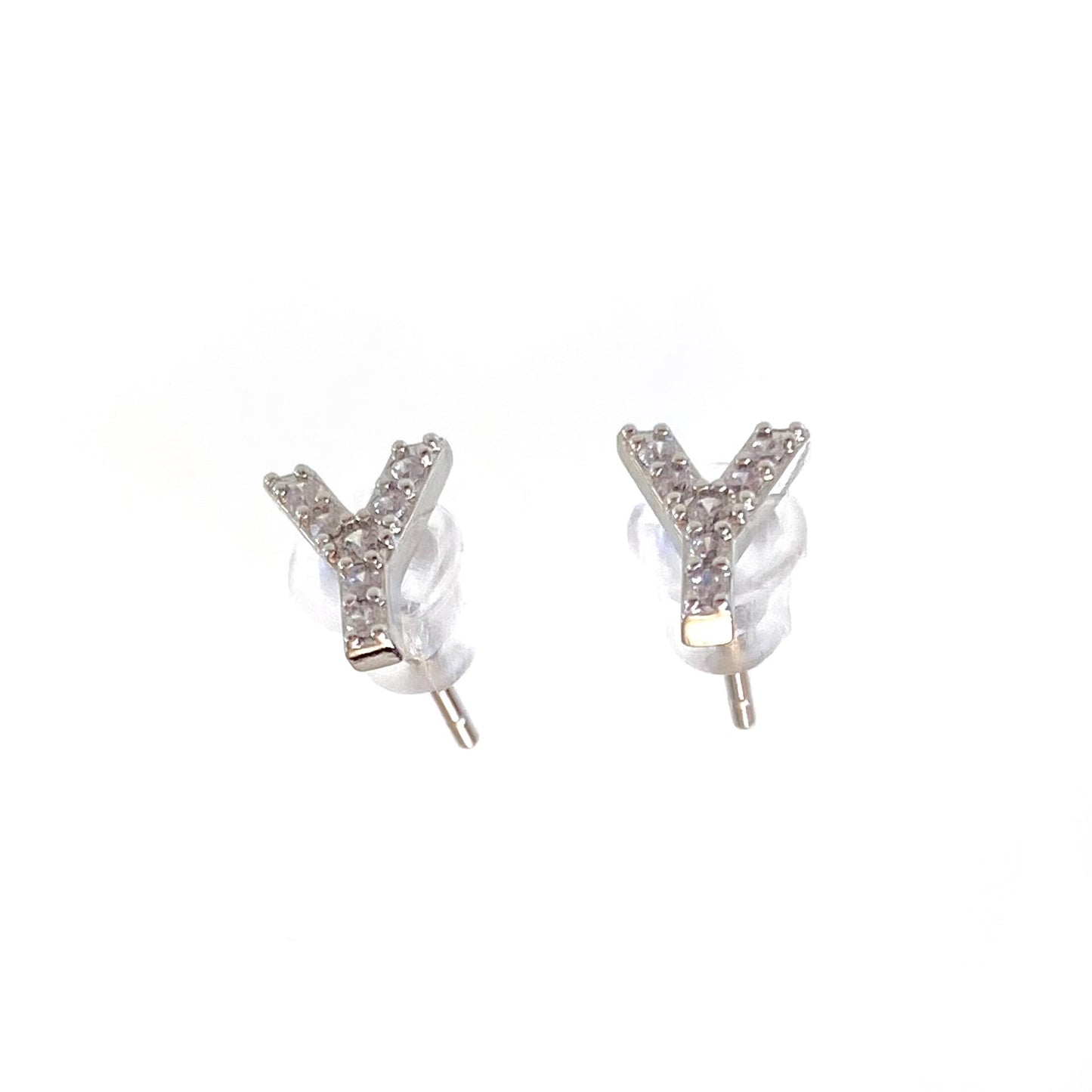 Silver Initial Studs