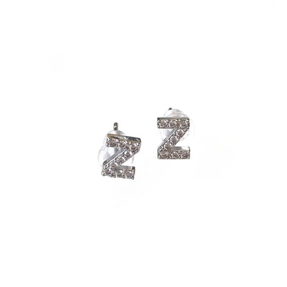 Silver Initial Studs