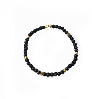 Black Onyx Bracelet with Gold