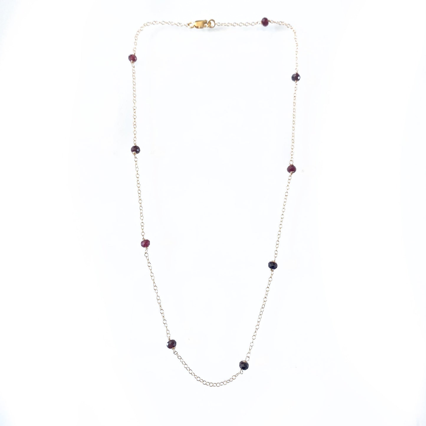 Garnet Wire Wrapped Necklace