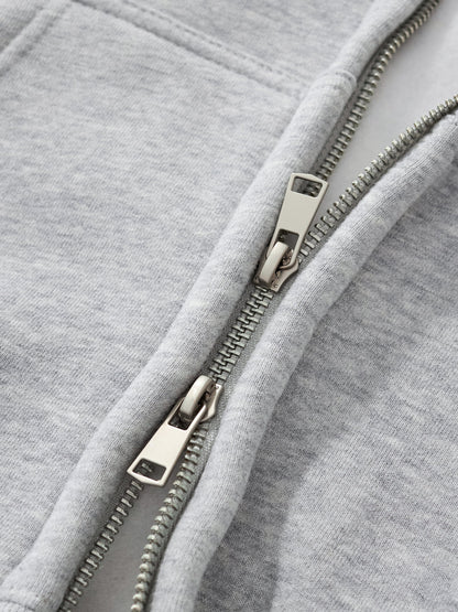ESSNTIAL ELEMNTS Women's Fleeced Zip-Up Cropped Hoodie