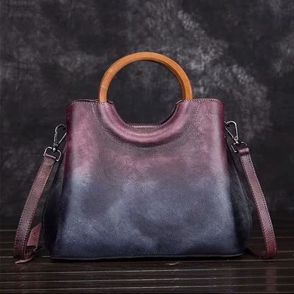 WAVE Grain Leather Shoulder Bag ~ Orange