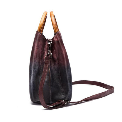 WAVE Grain Leather Shoulder Bag ~ Orange