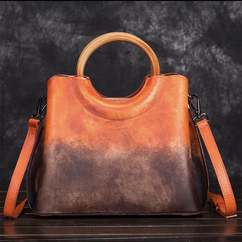 WAVE Grain Leather Shoulder Bag ~ Purple