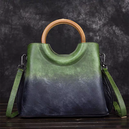 WAVE Grain Leather Shoulder Bag ~ Orange
